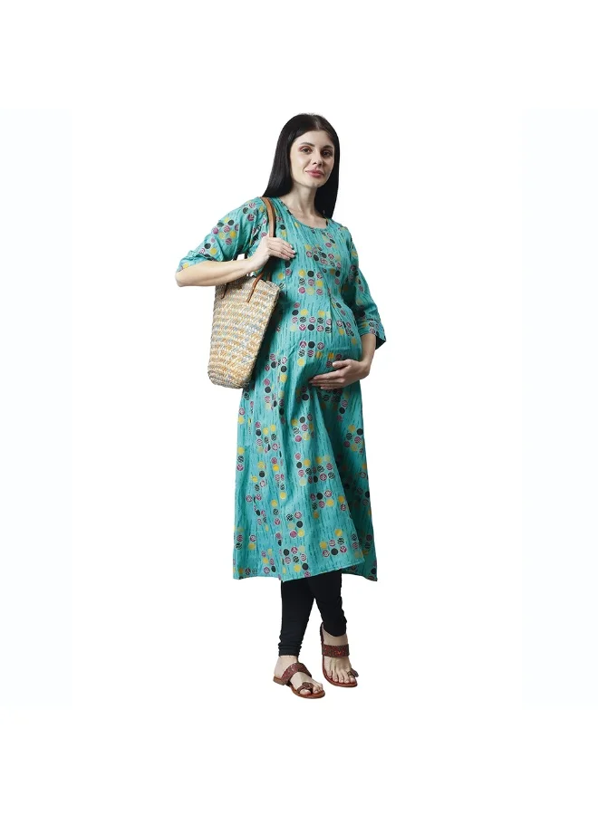 أوروبا الوسطى والشرقية 18 Women's Cotton Rayon A-Line MaternityFeeding kurti With Zippers