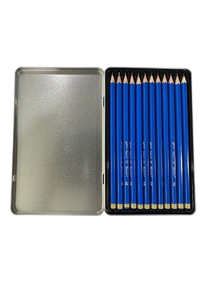 Superior Superior sketch pencils graphit set of 12 shades in a metal box - blue  - Image 2
