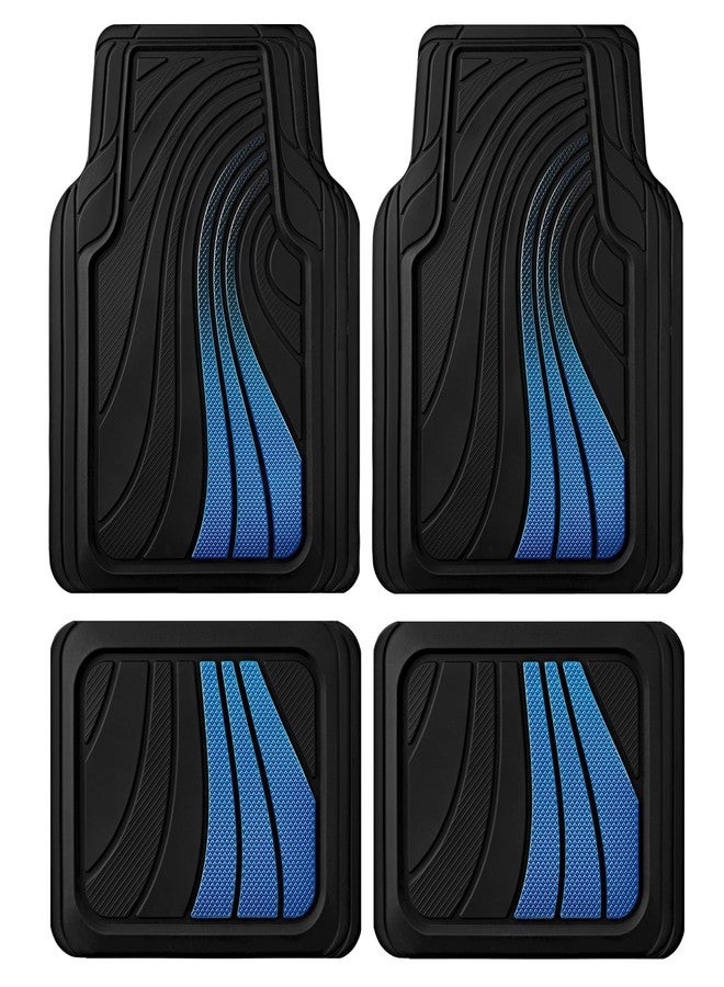 Road Comforts Rubber Sport Car Floor Mat - All-Weather Heavy Duty, Non-Slip, Trim-to-Fit, Universal Fit for Cars, Trucks, SUVs - Blue - Image 1