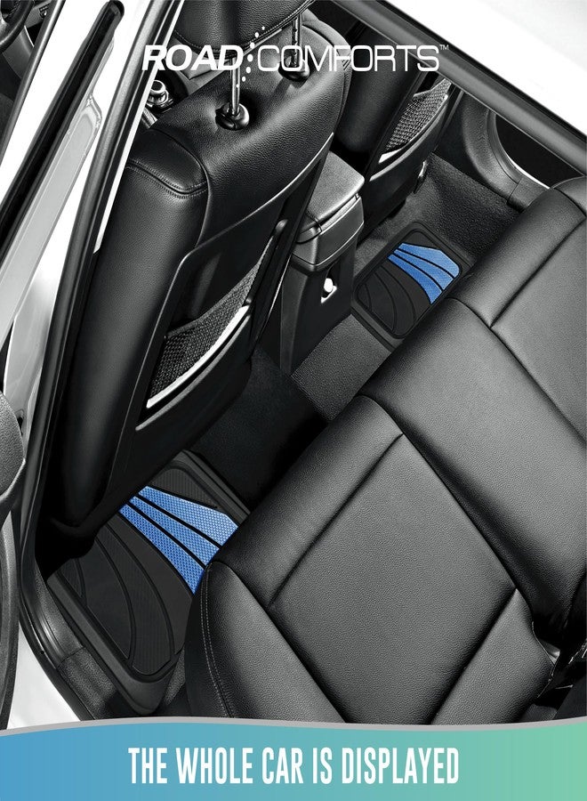 Road Comforts Rubber Sport Car Floor Mat - All-Weather Heavy Duty, Non-Slip, Trim-to-Fit, Universal Fit for Cars, Trucks, SUVs - Blue - Image 3