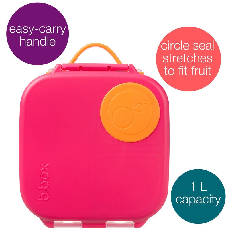 B.Box “Not So Mini” Lunch Box for Kids | Leakproof Compartments | 33.8 fl oz Capacity | Whole Fruit Holder | BPA Free | Easy Open Design-Strawberry Shake - Image 3