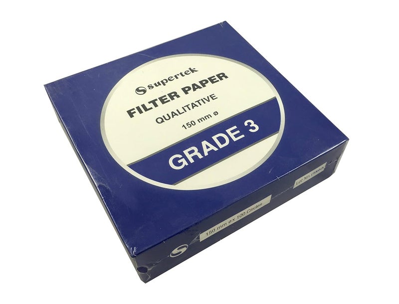 Supertek Filter Paper, Qualitative, Grade 3, 150 mm (Diameter) Pack of 100 sheets - Image 1