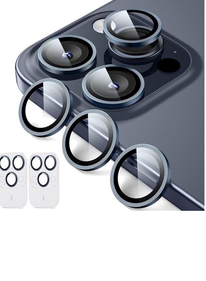 Vitacelli Camera Lens Protector Compatible for iPhone 14 Pro/iPhone 14 Pro Max, [Anti-Scratch] Premium Tempered Glass Film Aluminum Alloy Lens Ring Cover – BLUE  - Image 1