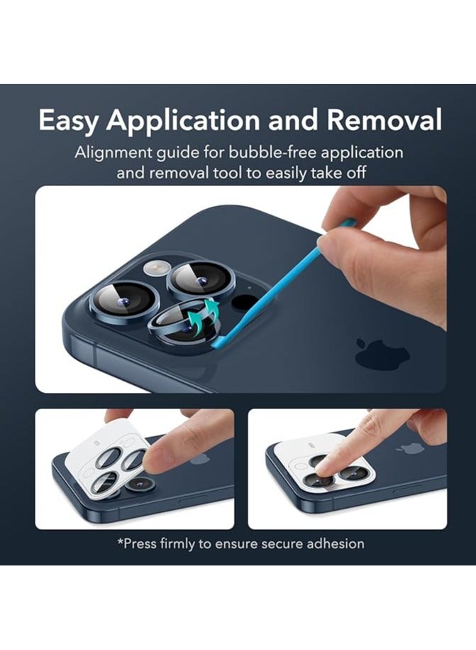 Vitacelli Camera Lens Protector Compatible for iPhone 14 Pro/iPhone 14 Pro Max, [Anti-Scratch] Premium Tempered Glass Film Aluminum Alloy Lens Ring Cover – BLUE  - Image 2