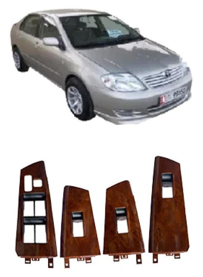 ديكورات سوتش أبواب تويوتا كورولا 2001-2007  اكسسوارات داخلية للسيارة طقم 4 قطع