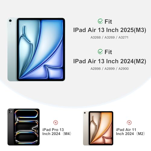 Akkerds Compatible for iPad Air 13 Inch Case (M3/M2) 2025/2024 with Pencil Holder, Trifold Stand Protective Cover/Soft TPU Back for iPad Air 13 Case, Supports Touch ID, Auto Wake/Sleep, Sky Blue - Image 2