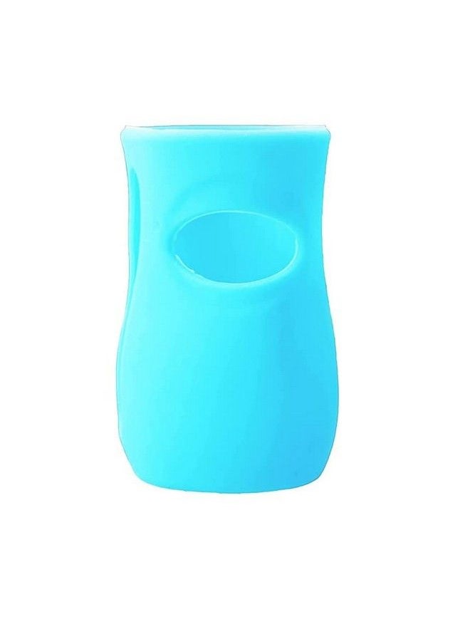The Little Lookers - Baby Feeding Glass Bottle Protection Silicone Cover Sleeve Holder Suitable For Wide Neck Avent Feeder; Protector Cover For Babies (Wide Neck 240260Ml Blue) - Image 1