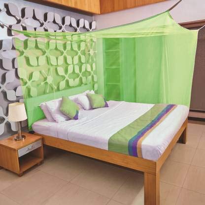 Freshwind Mosquito Net for Bed at Home and Outdoor Polyester Cotton Suitable for in House and Outdoor Utility Durable and Foldable 8X7 Green - Image 1