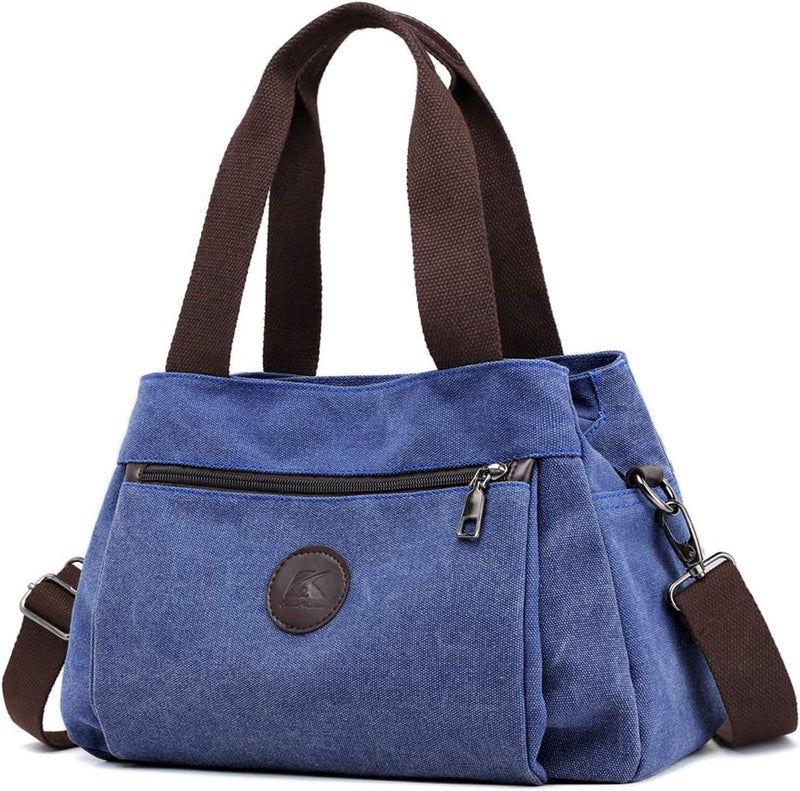 DOURR Store Hobo Handbags Canvas Crossbody Bags for Women, Multi Compartment Tote Purse Medium Satchel - Image 1
