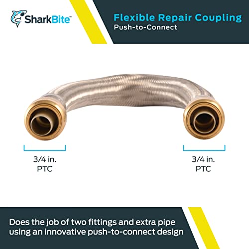 SharkBite 3/4 x 18 Inch Flexible Repair Coupling Hose, Push To Connect Brass Plumbing Fitting, PEX Pipe, Copper, CPVC, PE-RT, HDPE, U3016FLEX18LF - Image 2