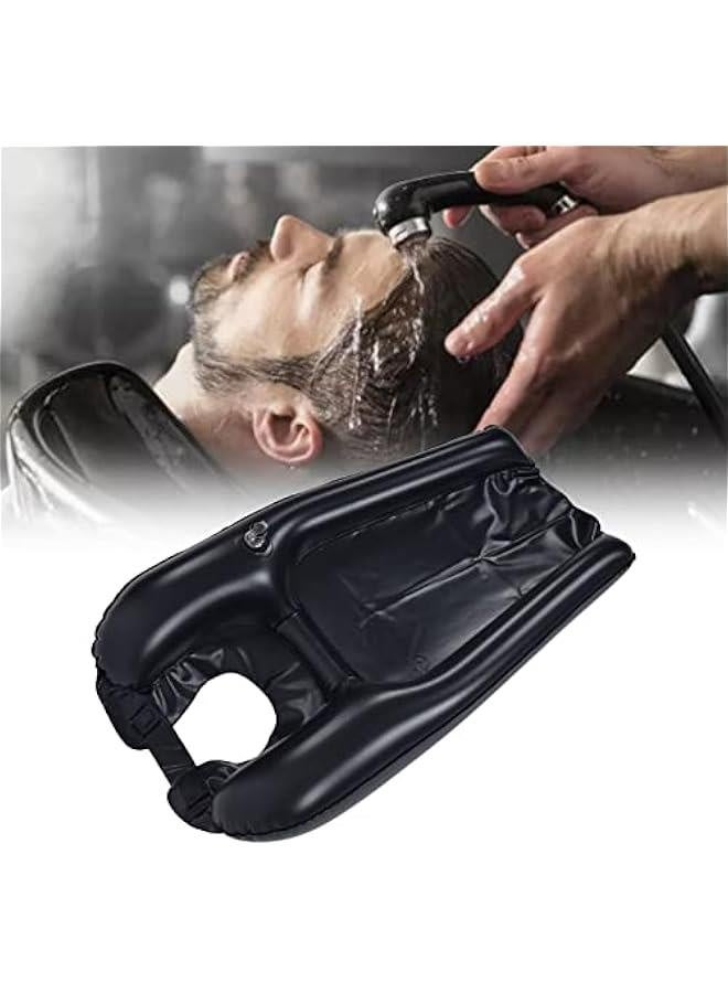 Inflatable Hair Washing Basin for Sink at Home , Portable Shampoo Bowl , Hair Washing Basin for Bedridden , Disabled , Injured , Wheelchair Person at Bedside and Kitchen Sink Use(Black)  - Image 1
