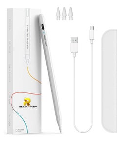 Rock Pow Active Digital Stylus iPad Pen Pencil Pro with Fast Charging & Palm Rejection For Apple iPad 2018 -2022 and Later White  - Image 2