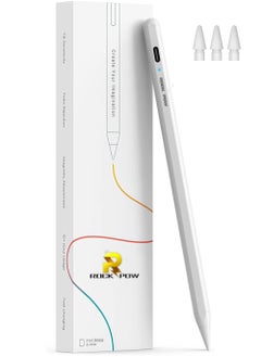 Rock Pow Active Digital Stylus iPad Pen Pencil Pro with Fast Charging & Palm Rejection For Apple iPad 2018 -2022 and Later White  - Image 1