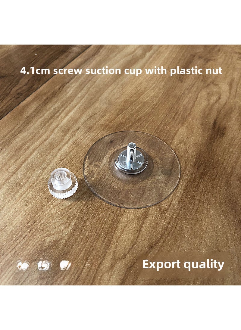 1 x 5 pcs 4CM Clear PVC Suction Hooks M4 Screw Rod M5 Nut 41mm screw suction M4 with plastic nut (5g)
