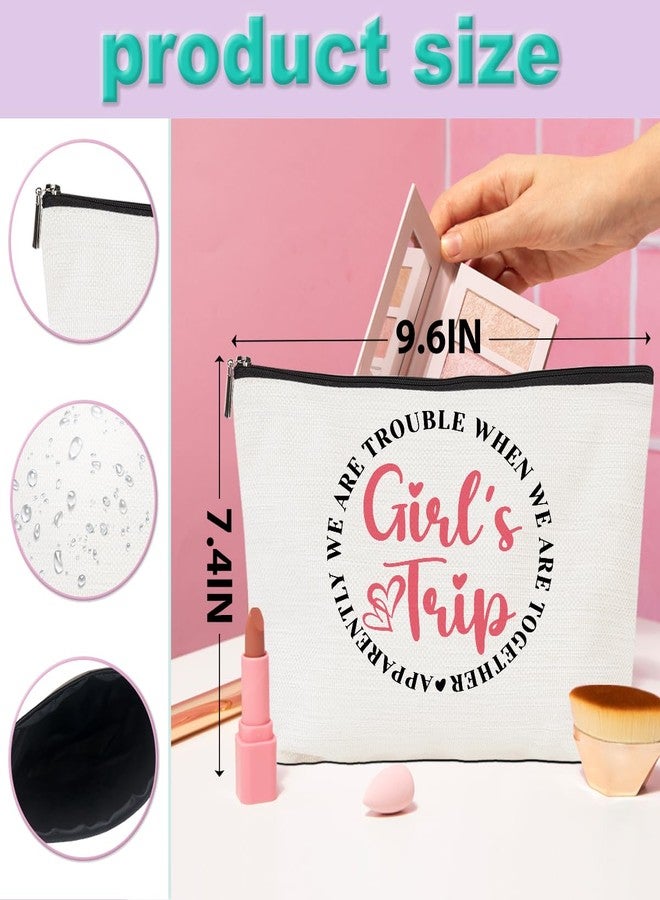 CQM 6 Pcs Girls Trip Gifts Girls Weekend Makeup Bag Girl Trip Gifts Favors Summer Gift Cosmetic Bag Toiletry Bag Zipper Pouch Weekender Bags for Women Girl Friendship Bachelorette Party Birthday - Image 2