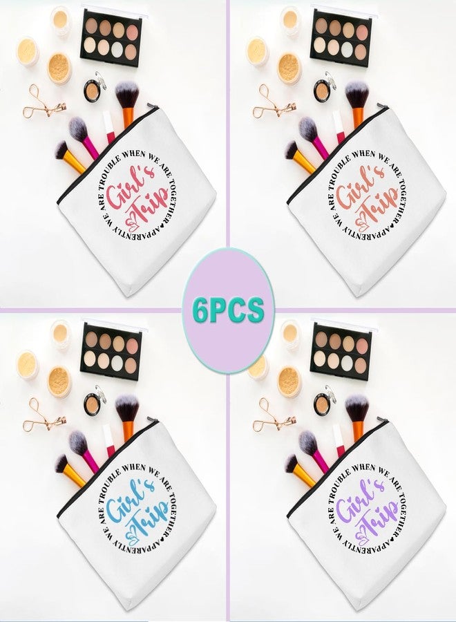 CQM 6 Pcs Girls Trip Gifts Girls Weekend Makeup Bag Girl Trip Gifts Favors Summer Gift Cosmetic Bag Toiletry Bag Zipper Pouch Weekender Bags for Women Girl Friendship Bachelorette Party Birthday - Image 3