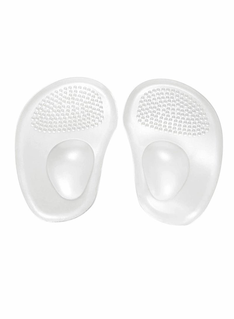 Generic 3 Pairs Forefoot Insole Silicone Transparent Drop-Shaped Feet Cushion Inserts Grips Shoe Pads for Women Loose Shoes and High Heels Anti-Slip Reusable - Image 1