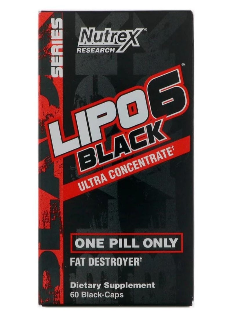 Nutrex Research Lipo 6 Black Supplement with an ultra-concentrated formula of 60 capsules 