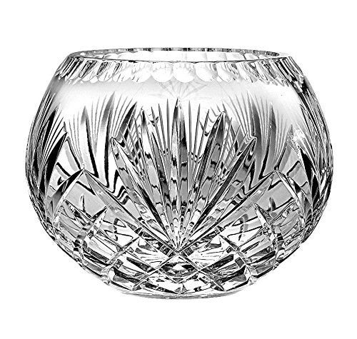 Barski European Hand Cut Majestic Crystal Rose Bowl Vase, 5" D - Image 1