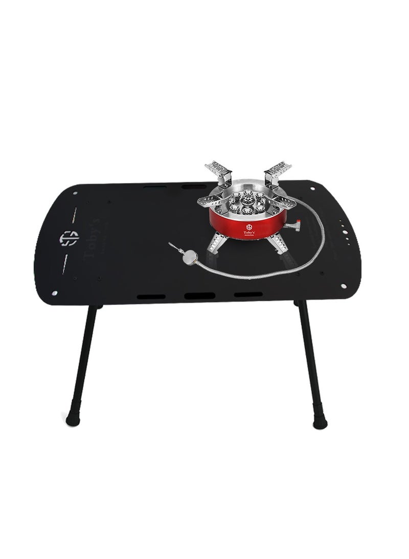 Toby's Tobyâ€™S 23800W Portable Alloy Camping Stove With Windproof Piezo Ignition & Tobyâ€™S Lightweight Folding Aluminum Camping Table With Adjustable Height For Outdoor Adventures - Image 1