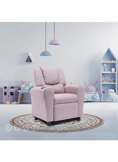 Kiddy Kids Recliner Chair – Comfortable Fixed Design, Soft Fabric, 1-Year Warranty – Mauve Color