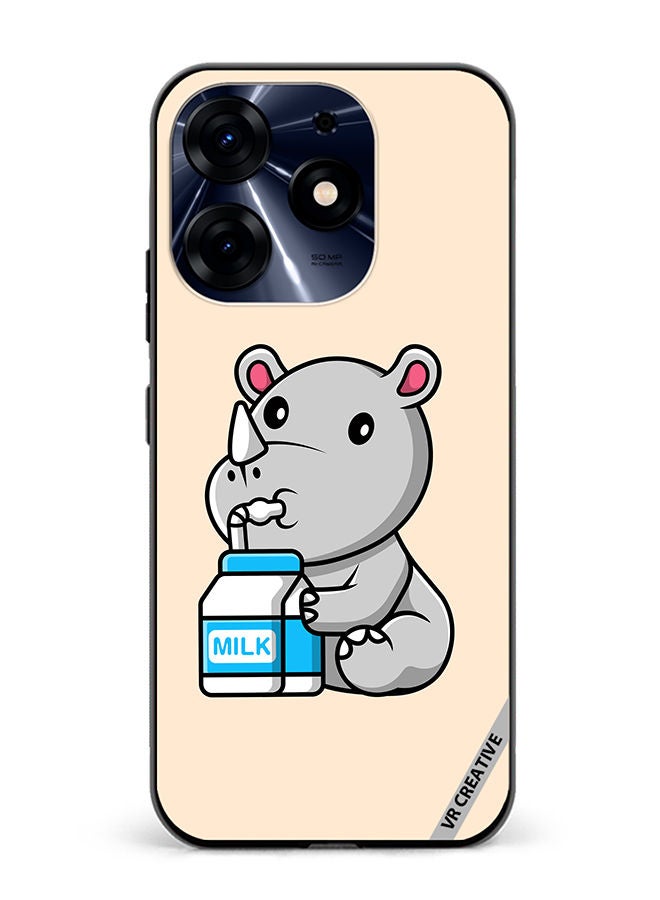 VR CREATIVE Protective Case Cover For Tecno Spark 10 Pro Cute Rhino Design Multicolour - Image 1