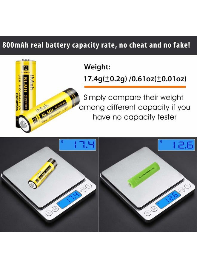 iMah HR6 AA Rechargeable Batteries for Solar Lights 800mAh 1.2V Ni-MH AA-HR6-800mAh_P8 - Image 2