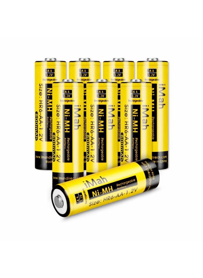 iMah HR6 AA Rechargeable Batteries for Solar Lights 800mAh 1.2V Ni-MH AA-HR6-800mAh_P8 - Image 1