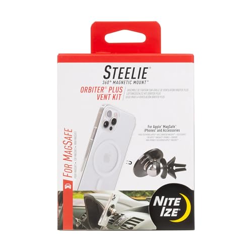 Nite Ize Steelie Vent Kit - Magnetic Cell Phone Holder for Car Vents - Phone Mount - Orbiter Plus - Image 1