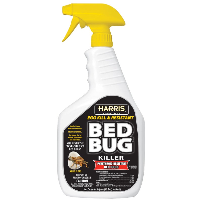HARRIS White Label Bed Bug Killer, Liquid Spray with Odorless and Non-Staining Extended Residual Kill Formula (32oz) - Image 1