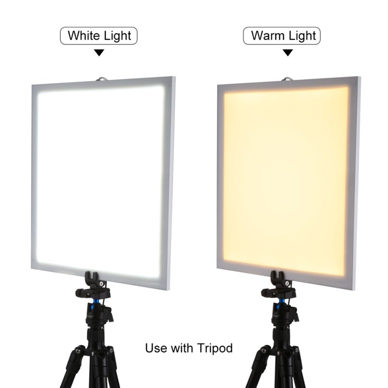 مصباح أسفل صندوق سافت بوكس بدون ظلال لتصوير LED 1200LM + لوحة مصباح قابلة للتعديل بدون ظلال ومفتاح - مادة أكريلكية - لصندوق خيمة التصوير - إضاءة خافتة بدون قطبية (مقبس أمريكي) - Image 2