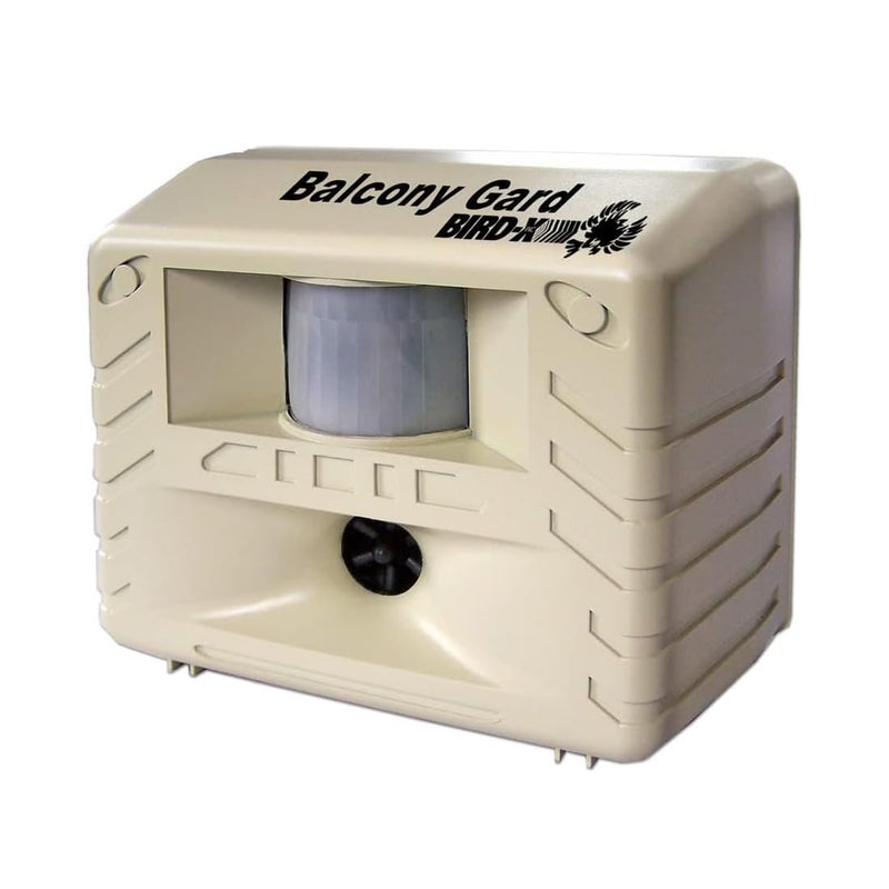 Bird-X Balcony Gard, Ultrasonic Bird Preventer, Outdoor Bird Decoy with Motion-Sensor, Easy to Install, Covers up to 900 sq. ft., 15 to 25 kHz Frequency, 6.75" x 5.5" x 3.5" - Image 1