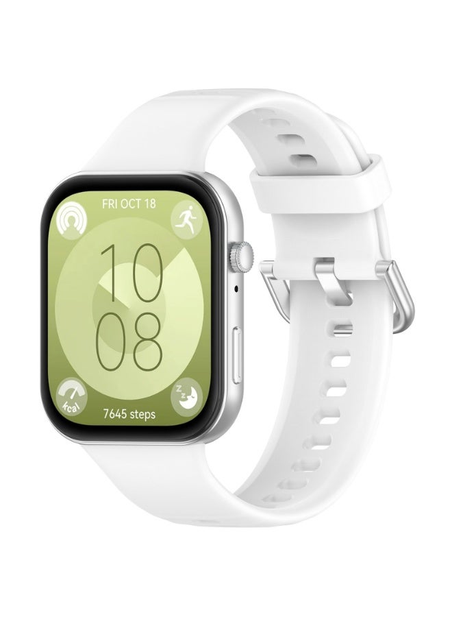 3 PCS Strap for HUAWEI Watch Fit 3/Fit 4/Fit 4 Pro, Silicone Watchband Replacement Bracelet Black, White and Blue - Image 3