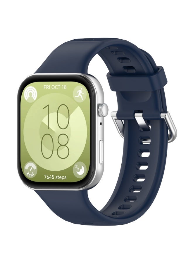 3 PCS Strap for HUAWEI Watch Fit 3/Fit 4/Fit 4 Pro, Silicone Watchband Replacement Bracelet Black, White and Blue - Image 2