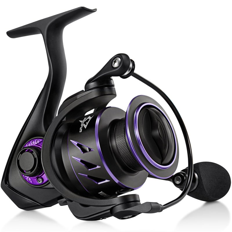 Piscifun Viper X Spinning Reel, Ultralight 6.2:1 High Speed Spinning Fishing Reel, 10+1BB, Carbon Fiber 22 LB Max Drag, 2000 Serie, Purple - Image 1
