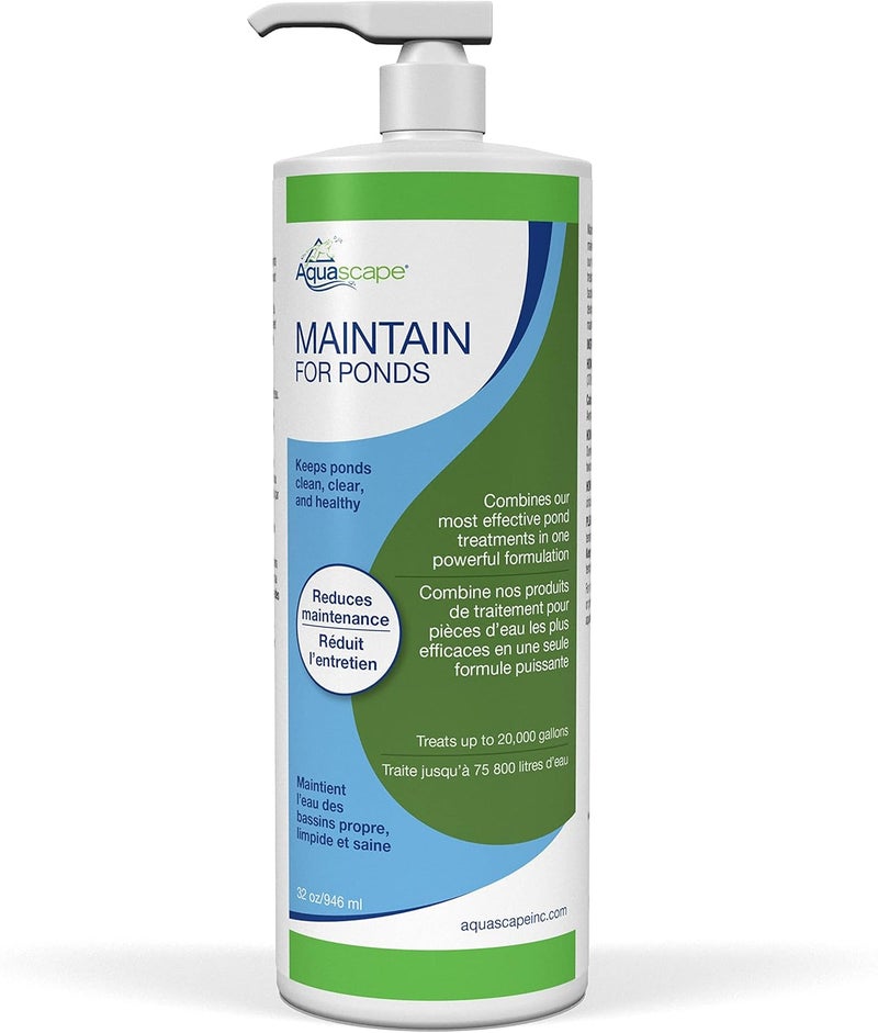 Aquascape MAINTAIN Water Treatment for Koi and Fish Ponds Easy To Use Powerful Blend of Beneficial Bacteria Phosphate Binder Flocculent and Detoxifier 32 ounce  946 ml  96059 - Image 1