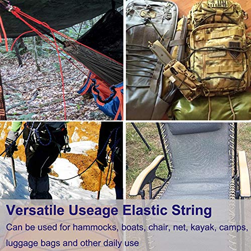 Huouo 3/16" Elastic Bungee Cords, 25 Feet Marine Grade Kayak Heavy Stretch Shock String Ropes & Tie Down Trailer Straps for DIY Projects Black - Image 4