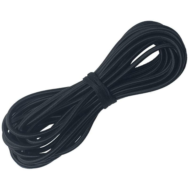 Huouo 3/16" Elastic Bungee Cords, 25 Feet Marine Grade Kayak Heavy Stretch Shock String Ropes & Tie Down Trailer Straps for DIY Projects Black - Image 3