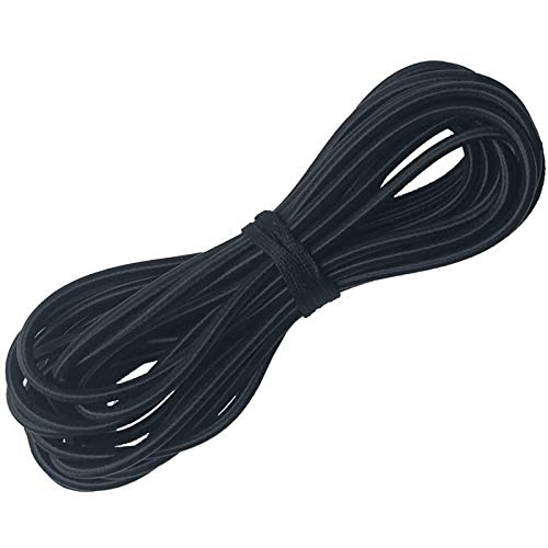 Huouo 3/16" Elastic Bungee Cords, 25 Feet Marine Grade Kayak Heavy Stretch Shock String Ropes & Tie Down Trailer Straps for DIY Projects Black - Image 1