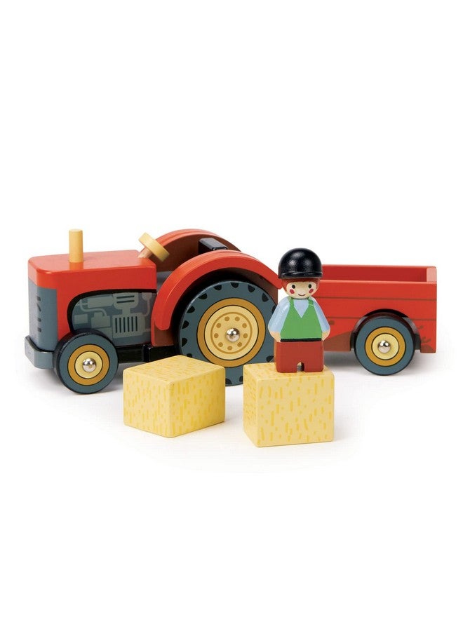 Tender Leaf Toys Farmyard Tractor Wooden Tractor Toy With Removeable Trailer Animals And Accessories Openended Play Toy Farm Pretend Play For Boys And Girls Age 18M+ - Image 3