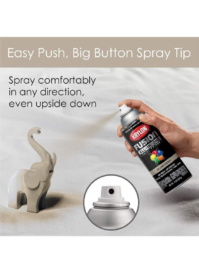 KRYLON - Rust Resistant Fusion All-In-One Spray Paint and Primer Khaki 12oz K02713007 - Image 1