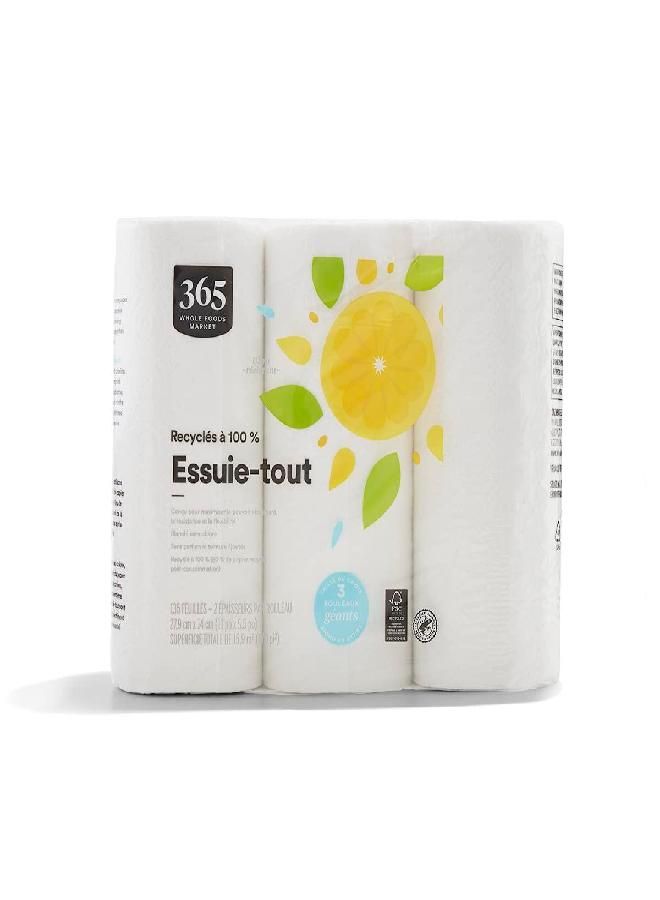 365 by Whole Foods Market 365 by Whole Foods Market, Paper Towels 135 Sheet Jumbo Rolls 3 Count, 135 Count - Image 2