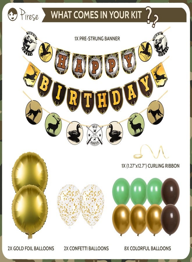 Pirese Hunting Birthday Party Decorations, Hunter Birthday Party Supplies, Hunting Party Decorations, Duck Hunting Birthday Decorations | Hunter Happy Birthday Banner | Deer Birthday Party Decorations - Image 2