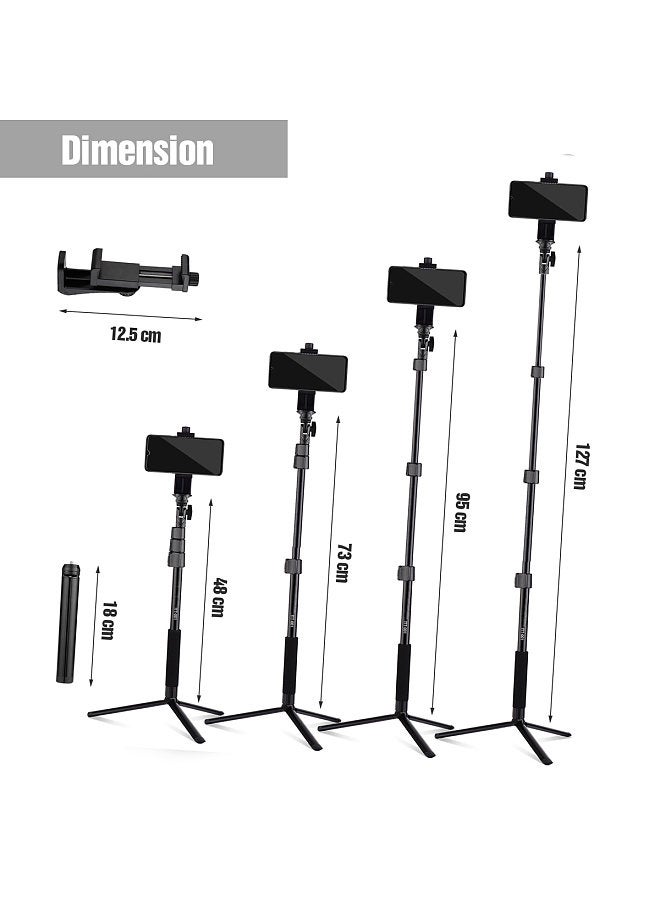 ANDOER 54-inch Extendable Selfie Stick Tripod Stand Aluminum Alloy with Detachable Desktop Tripod Phone Holder Sports Camera Mount Adapter Remote Shutter  - Image 3