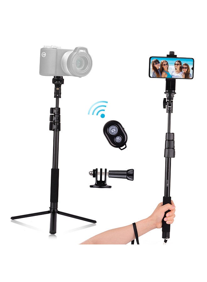 ANDOER 54-inch Extendable Selfie Stick Tripod Stand Aluminum Alloy with Detachable Desktop Tripod Phone Holder Sports Camera Mount Adapter Remote Shutter  - Image 1