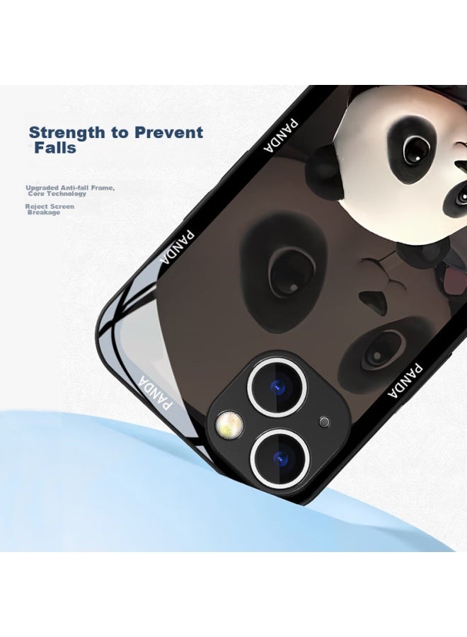 Inkaida Yingkaida Iphone 13 Case, Full Protection Shockproof Cover For Men And Women, Tempered Glass Back With Milk Bear Design - Image 4