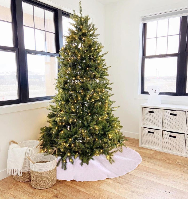 QueenDream 36 Inch Christmas Tree Skirt Iridescent White Tree Skirt Small Sequin Tree Mat for Merry Christmas Party Christmas Tree Decoration - Image 2