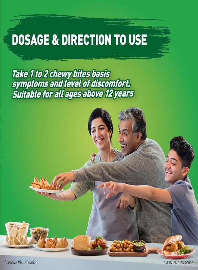 إينو تشوي بايتس: مضاد حموضة لذيذ قابل للمضغ لتخفيف الحموضة بلطف وفعالية - في أي وقت وفي أي مكان!! - بنكهة الليمون - عبوة من 30 قرصًا - Image 3