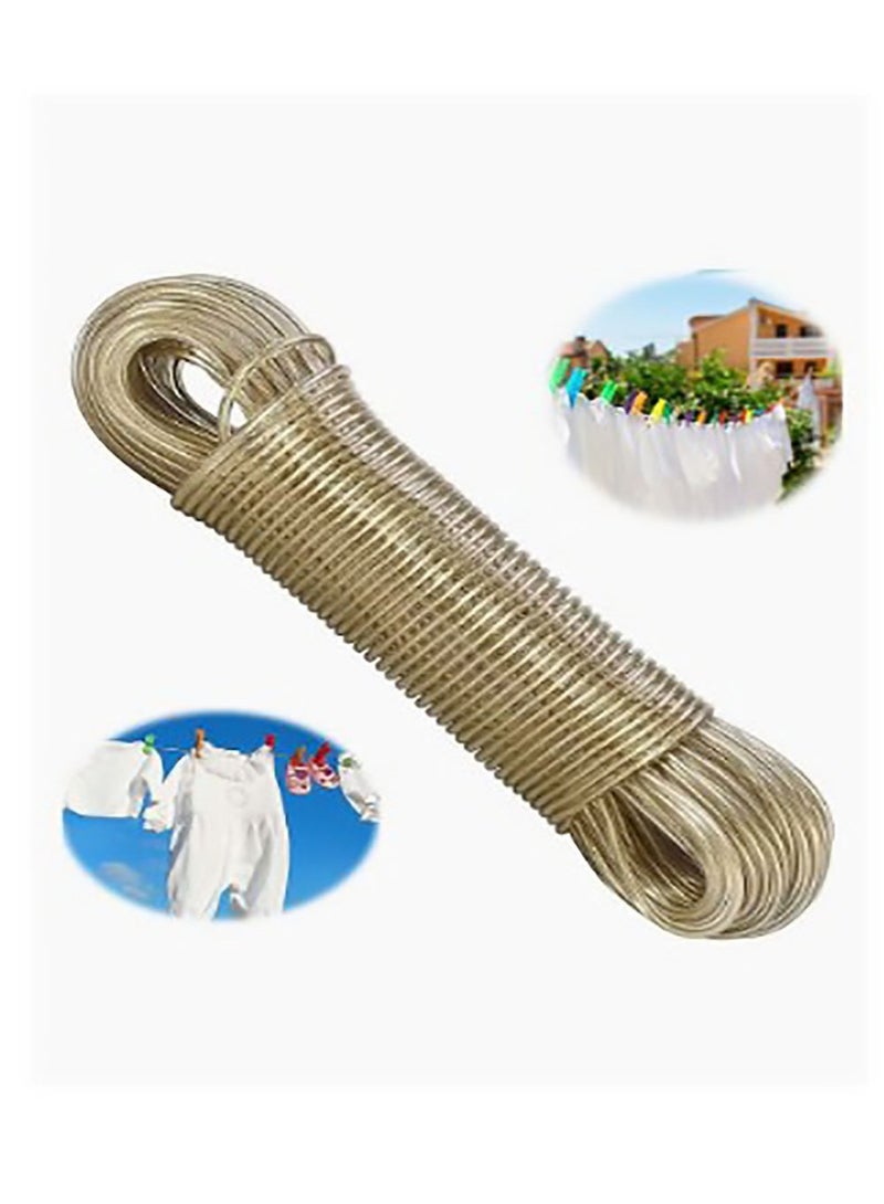 Washing Line Rope, Strong Steel Core Laundry Clothes Lines, Rot, Mould & Weather Resistant Thick Strong Plastic PVC Cover Garden Outdoor (20m) - Image 1