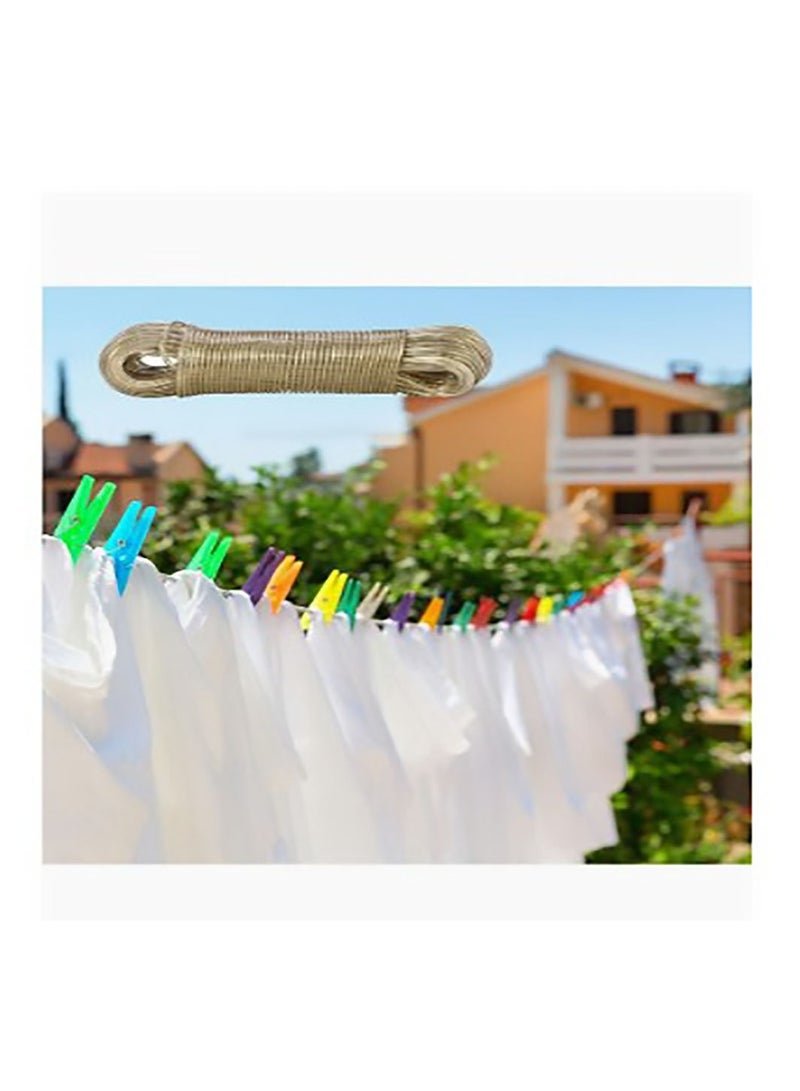 Washing Line Rope, Strong Steel Core Laundry Clothes Lines, Rot, Mould & Weather Resistant Thick Strong Plastic PVC Cover Garden Outdoor (20m) - Image 3